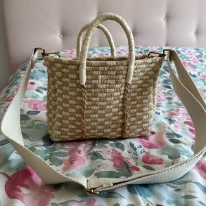 Madewell mini straw tote bag